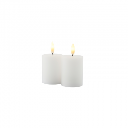Juego de 2 Mini Velas Recargables 6,5cm Blanco - Sille - Sirius