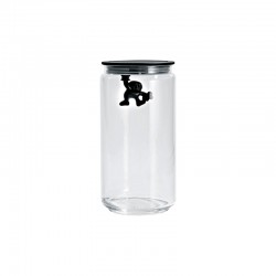 Kitchen Box with Hermetic Lid Black 1,4lt - Gianni a little man holding on tight - A Di Alessi