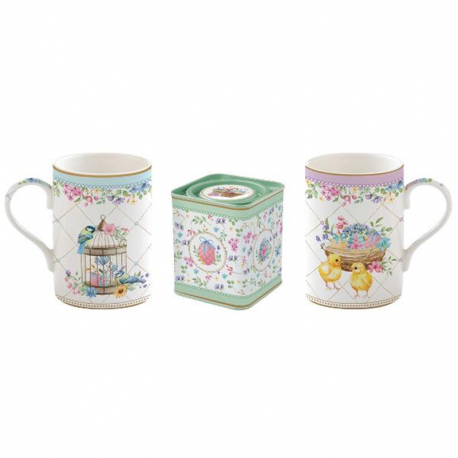 Conjunto de 2 Chávenas e Lata para Chá - Spring Bloom Multicolorido - Easy Life EASY LIFE ELR1497SPBL