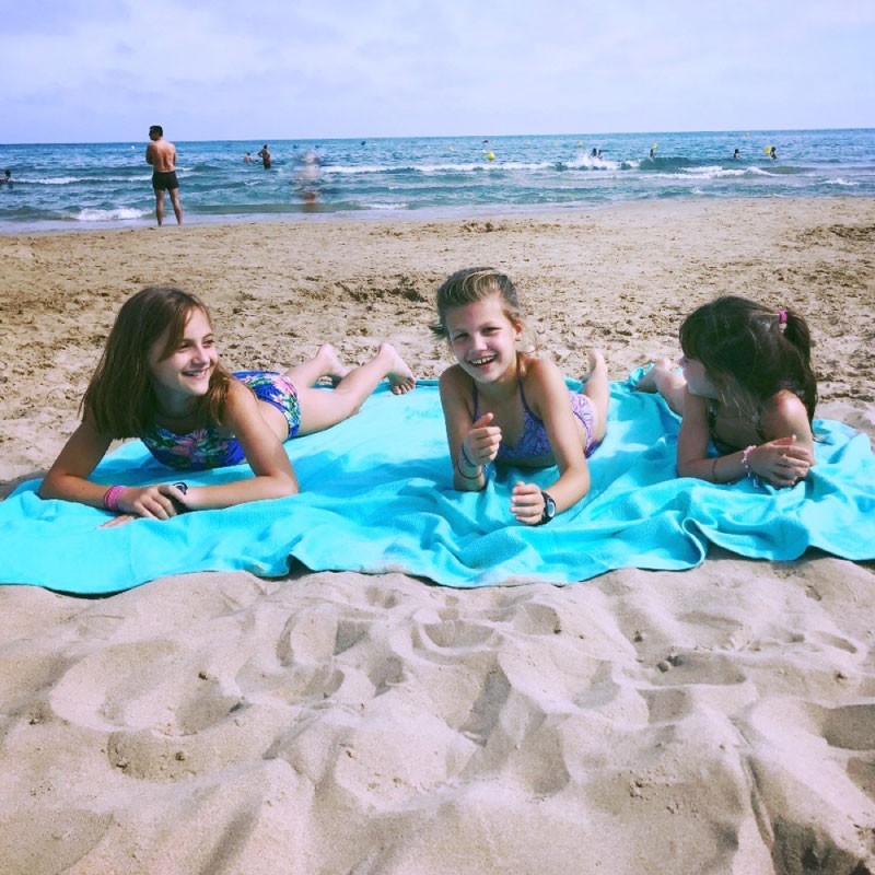 Toalla De Playa Para 2 Personas - Fresco Turquesa - Ekobo Home