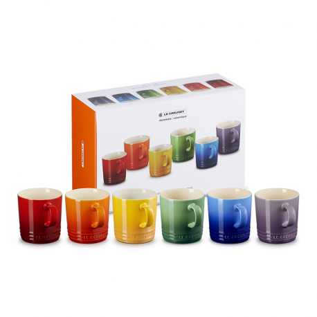 Set of 6 Rainbow Coffee Mugs 350ml - Le Creuset LE CREUSET LC79114355219030
