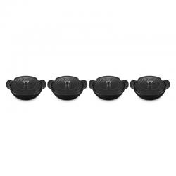 Set of 4 Mini Braiser with Lid 13cm Black – Gourmand - Le Creuset LE CREUSET LC21502130000425