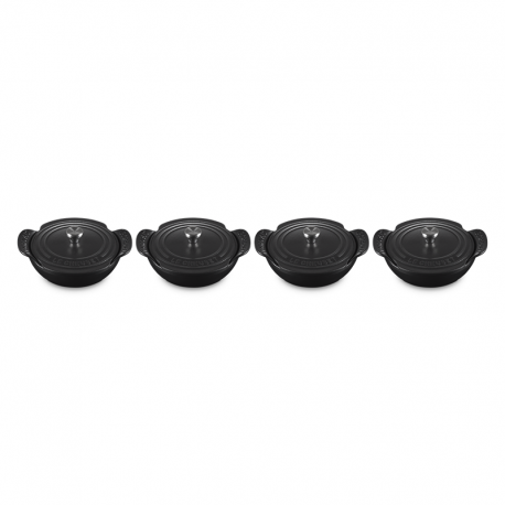 Set of 4 Mini Braiser with Lid 13cm Black – Gourmand - Le Creuset LE CREUSET LC21502130000425