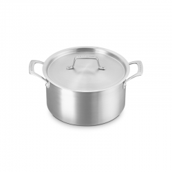 Panela Alta com Tampa 24cm 3-Ply - Essential Inox - Le Creuset