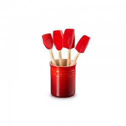 Bote y Juego de 4 Espátulas Cerise - Le Creuset LE CREUSET LC79003000600000