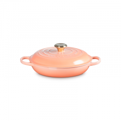 Caçarola Baixa 26cm Peche com Botão Dourado - Signature - Le Creuset