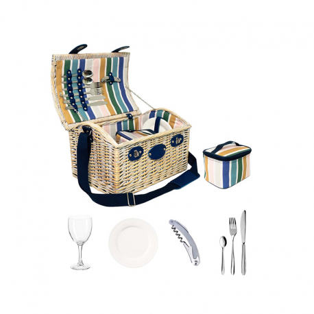 Picnic Basket for 2 People White - Wd Lifestyle WD LIFESTYLE WD731