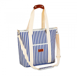 Striped Tote Style Thermal Bag Blue - Wd Lifestyle