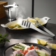 Serving Platter with Tongs - Presento Steel, Black And White - Gefu GEFU GF89584