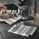 Conjunto de 3 Panos de Cozinha - Swift Cinza E Branco - Gefu GEFU GF29267
