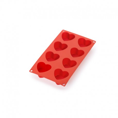 8 Heart Silicone Mould Red - Lekue LEKUE LK0621508R01M022