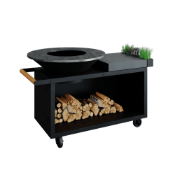 Black Wood-Fired Barbecue Island - 100 PRO Black - Ofyr