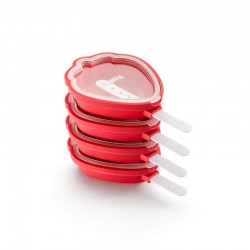 Kit Strawberry Popsicles Molds (4Un) Red - Lekue
