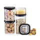 Conjunto de 4 Recipientes Herméticos - Pantry Transparente E Preto - Gefu GEFU GF12806