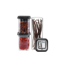 Conjunto de 3 Mini Recipientes Herméticos - Pantry Transparente E Preto - Gefu GEFU GF12811