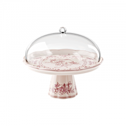 Prato para Bolo com Pé e Campânula Rosa Pó - Josephine - Guzzini