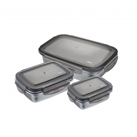Set of 3 Airtight Food Containers - Preppo Grey - Gefu GEFU GF89522
