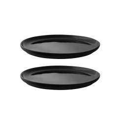 Lunch Plate 2Pcs - Theo Black Matt - Stelton STELTON STTX-640