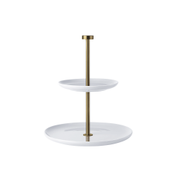 Etagere de 2 Níveis Branco e Dourado - Grande - Asa Selection