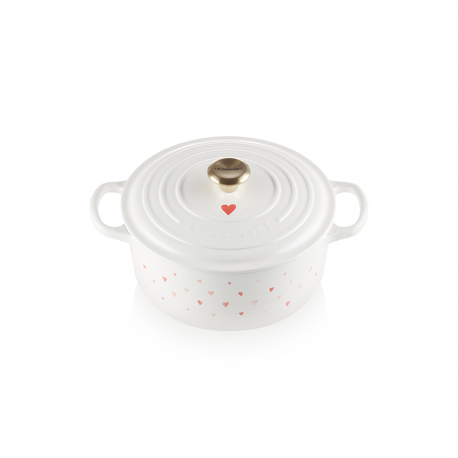 Cocotte Redonda com Corações 22cm - L'Amour Branco - Le Creuset LE CREUSET LC21177228451450