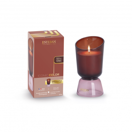 Vela Perfumada Recarregável 200gr Teck & Tonka - Iconic Vermelho E Rosa - Esteban Parfums ESTEBAN PARFUMS ESTICO-054