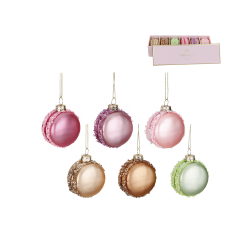 Set of 6 Glass Macaron Ornaments Multicolour - Goodwill GOODWILL GWD42232