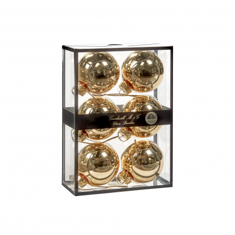 Conjunto 6 Bolas de Natal Dourado Brilhante 7cm - Goodwill GOODWILL GWUG60000
