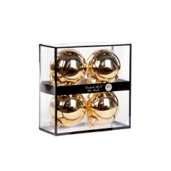 Set of 4 Shiny Gold Christmas Baubles 10cm - Goodwill GOODWILL GWUG60028