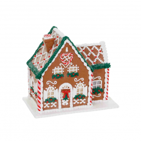 Casa de Jengibre LED 25cm - Gingerbread Town Marrón Y Blanco - Goodwill GOODWILL GWKL60563