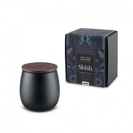 Small Scented Candle Shhh - The Five Seasons Black - Alessi ALESSI ALESMW62S 5B