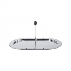 Tray 28,5cm - MG34 Steel And Black - Alessi ALESSI ALESMG34
