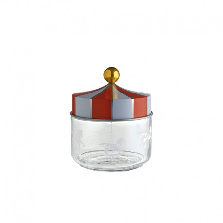 Jar with Hermetic Lid 500ml - Circus Red, White And Transparent - Alessi ALESSI ALESMW30/50