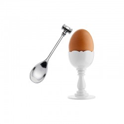 Egg Cup with Spoon White - Dressed - Alessi