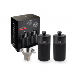 Conjunto Moinho de Pimenta e Sal 12cm e Funil - Night Chic Preto - Peugeot Saveurs PEUGEOT SAVEURS PG43285