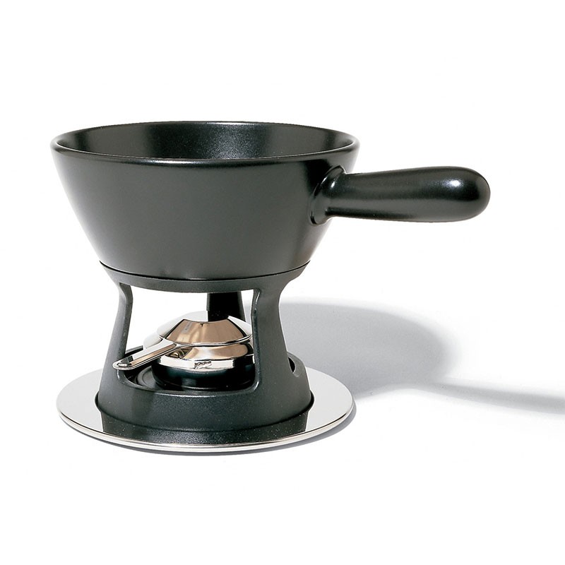 Fondue Ceramic Casserole Mami Silver And Black Alessi