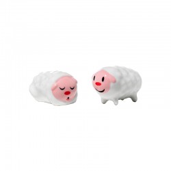 Set of Two Figurines - Tiny Little Sheep White - A Di Alessi