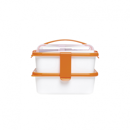 Marmita 1L + 1L com Talheres Laranja - Sanaliving - Omada OMADA OMS3220AR