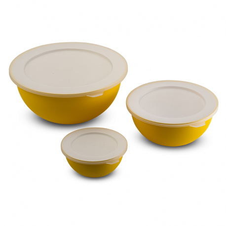 Set of 3 Bowls with Lid Yellow - Sanaliving - Omada OMADA OMS2060GL