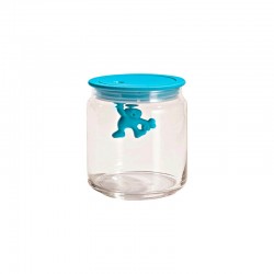 Kitchen Box with Hermetic Lid Blue 700ml - Gianni a little man holding on tight Light Blue - A Di Alessi A DI ALESSI AALEAMDR...