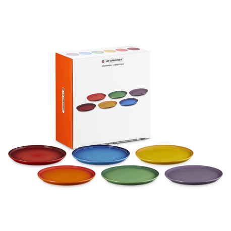 Set of 6 Dinner Plates 27cm Rainbow - Coupe - Le Creuset LE CREUSET LC79357005218000