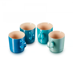 Stoneware Metallics Set of 4 Mugs Blue 350ml - Le Creuset LE CREUSET LC69113358139031