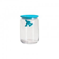 Kitchen Box with Hermetic Lid Blue 900ml - Gianni a little man holding on tight Light Blue - A Di Alessi A DI ALESSI AALEAMDR...