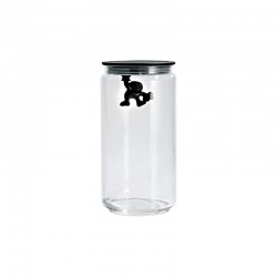 Kitchen Box with Hermetic Lid Black 1,4lt - Gianni a little man holding on tight - A Di Alessi A DI ALESSI AALEAMDR06B