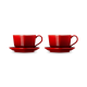 Set of 2 Heart Mugs with Saucers Cerise - Le Creuset LE CREUSET LC89318220600099