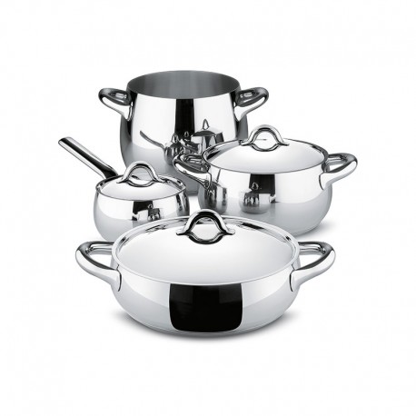 Cookware Set of 7 Pieces - Mami Steel - Alessi ALESSI ALESSG100S7