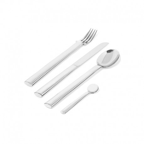 Cutlery Set 24 Pieces - Rundes Modell Steel - Officina Alessi OFFICINA ALESSI OALEJH01S24