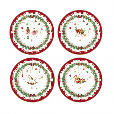 Set of 4 Dessert Plates 19cm - Magic Christmas Multicolored - Easy Life EASY LIFE ELR1100MNOE