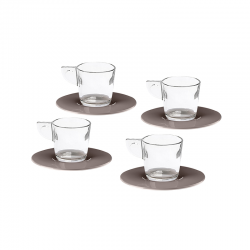 Set of 4 Coffee Cups 100ml Taupe - Eat Pop - Omada OMADA OMM6162TE