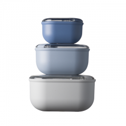 Set of 3 Airtight Containers with Lids Blue - Pull Box - Omada OMADA OMM6753CA2