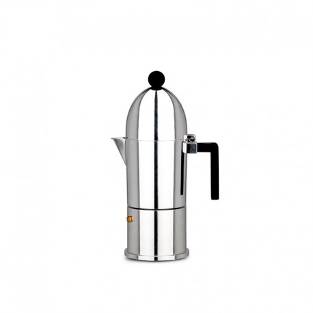 Cafeteira para Café Expresso 300ml - La Cupola Prateado E Preto - A Di Alessi A DI ALESSI AALEA9095/6B